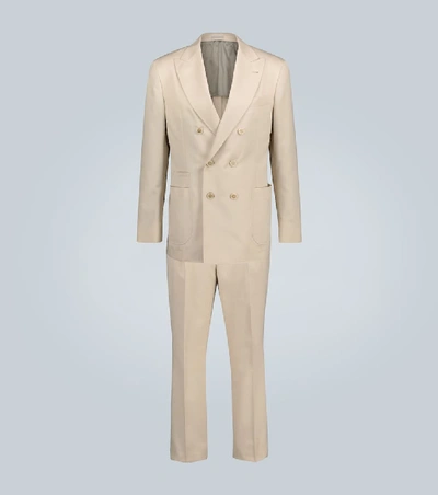 Shop Brunello Cucinelli Leisure Wool-blend Suit In Beige