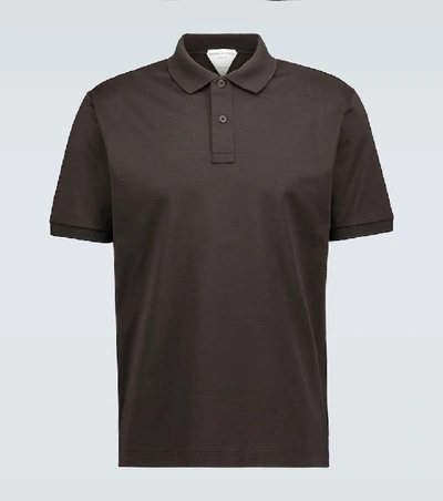 Shop Bottega Veneta Cotton Short-sleeved Polo Shirt In Brown
