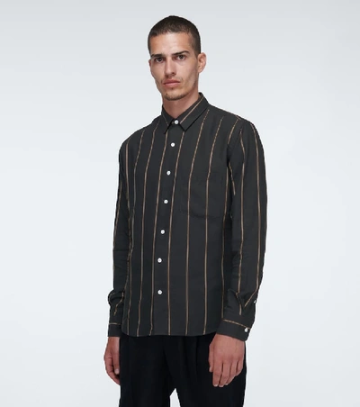 Shop Ami Alexandre Mattiussi Striped Summer Fit Shirt In Black