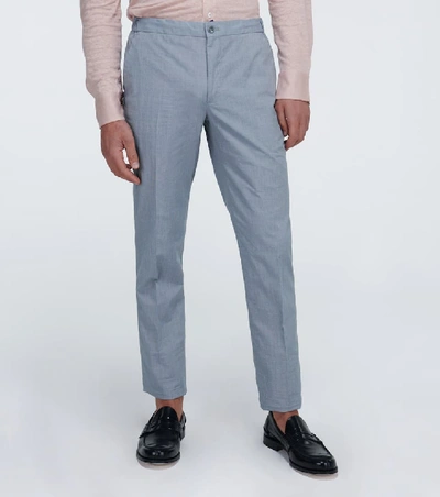 Shop Incotex Paper Touch Drawstring Pants In Grey
