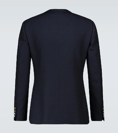 Shop Gucci Textured Wool Jacket In Blue