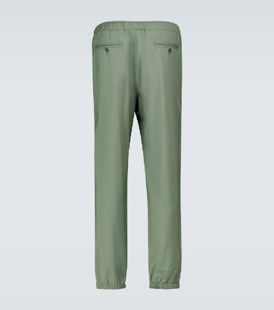 Shop Barena Venezia Scaleter Wool Elasticated Pants In Green