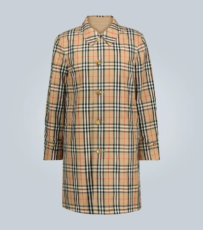 Shop Burberry Vintage Check Reversible Raincoat In Beige
