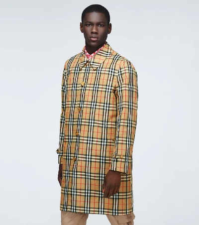 Shop Burberry Vintage Check Reversible Raincoat In Beige