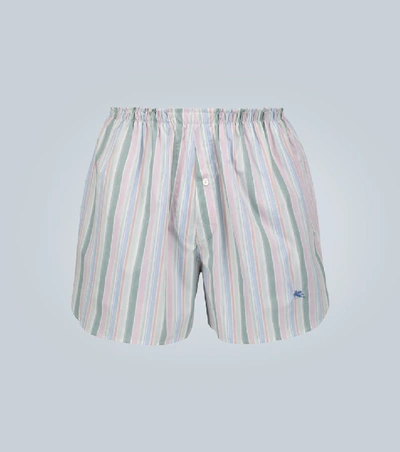 Shop Etro Striped Boxer Shorts In Multicoloured