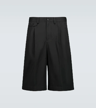 Shop Burberry Icon Stripe Detailed Cotton Shorts In Black