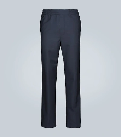 Shop Acne Studios Wool-blend Drawstring Pants In Blue