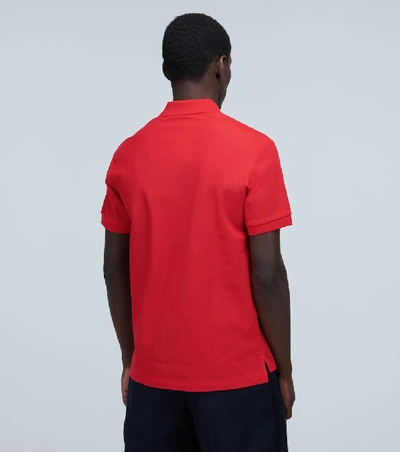 Shop Burberry Eddie Cotton Polo Shirt In Red