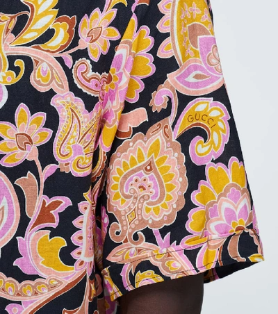 Shop Gucci Paisley Printed Linen Shirt In Multicoloured