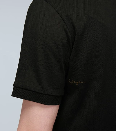 Shop Bottega Veneta Cotton Short-sleeved Polo Shirt In Black