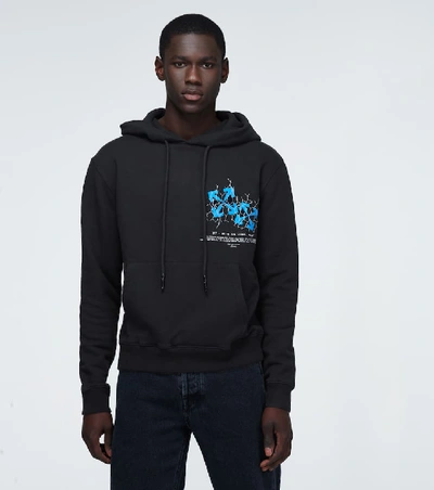 Shop Off-white Fence Arrow Hooded Sweatshirt In Black