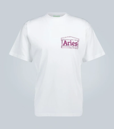 Shop Aries Relaxed-fit Logo T-shirt In White