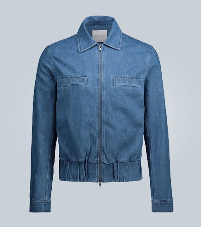 Shop King And Tuckfield Denim Harrington Jacket In Blue