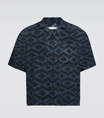 Shop Cmmn Swdn Kim Camp-collar Shirt In Blue