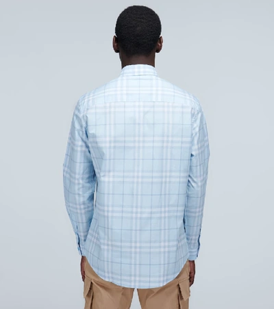 Shop Burberry Jameson Vintage Check Cotton Shirt In Blue