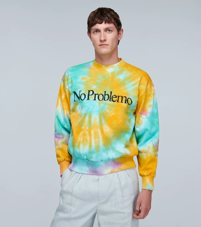 Shop Aries No Problemo Tie-dye Sweatshirt In Multicoloured