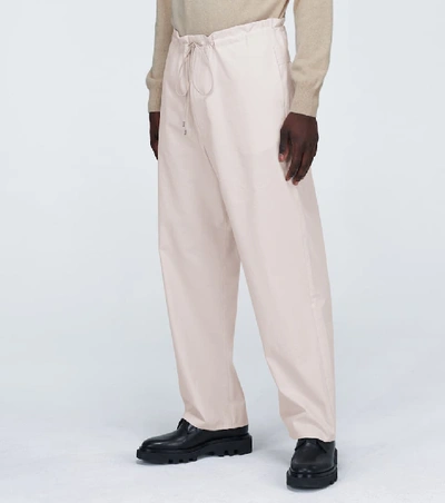 Shop Auralee Finx Washed Twill Easy Wide Pants In Purple