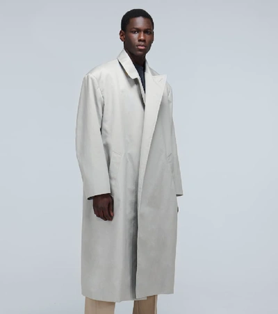 Shop Balenciaga Flap Coat In Grey