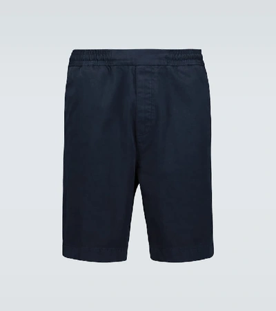 Shop Acne Studios Ruben Cotton Twill Shorts In Blue