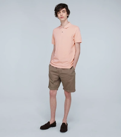 Shop Sunspel Piqué Cotton Polo Shirt In Pink