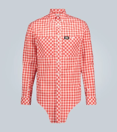 Shop Burberry Check-patterned Casual Shirt In Red