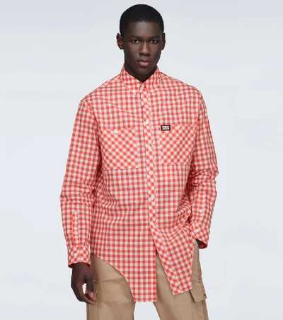 Shop Burberry Check-patterned Casual Shirt In Red