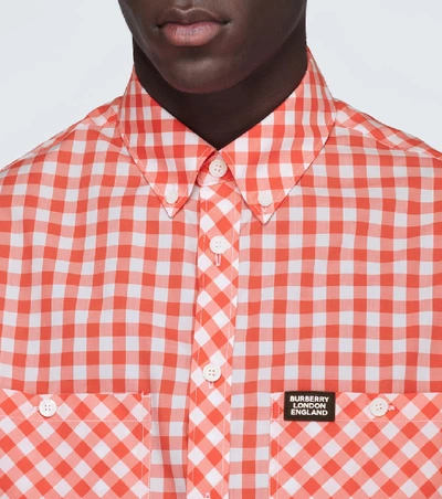 Shop Burberry Check-patterned Casual Shirt In Red