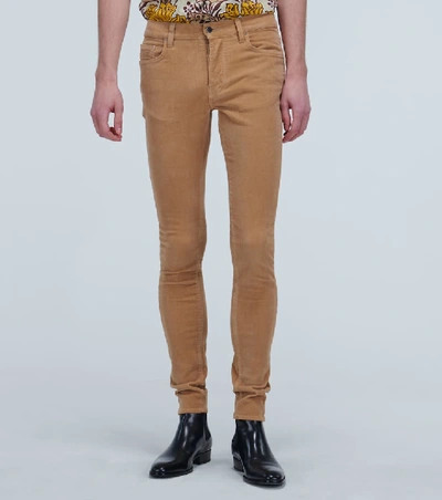 Shop Amiri Skinny-fit Corduroy Pants In Beige