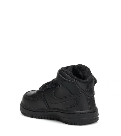 Shop Nike Air Force 1 Leather Sneakers In Black