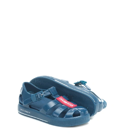 Shop Dolce & Gabbana Caged Sandals In Blue