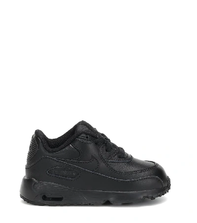 Shop Nike Air Max 90 Leather Sneakers In Black