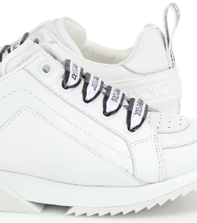 Shop Dolce & Gabbana Super King Leather Sneakers In White