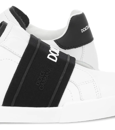 Shop Dolce & Gabbana Leather Sneakers In White