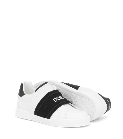 Shop Dolce & Gabbana Leather Sneakers In White