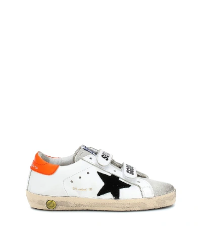 Shop Golden Goose Old School Leather Sneakers In White