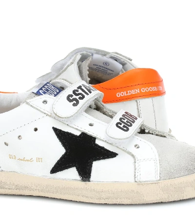 Shop Golden Goose Old School Leather Sneakers In White