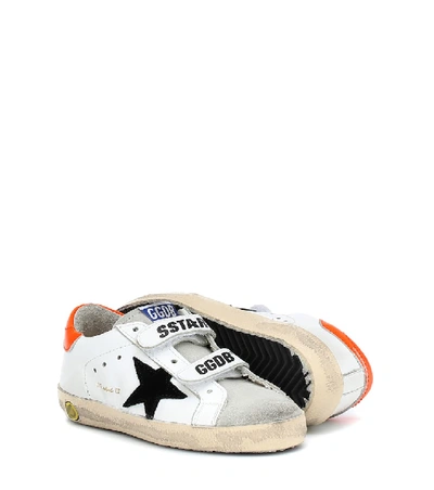 Shop Golden Goose Old School Leather Sneakers In White