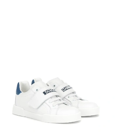 Shop Dolce & Gabbana Leather Sneakers In White