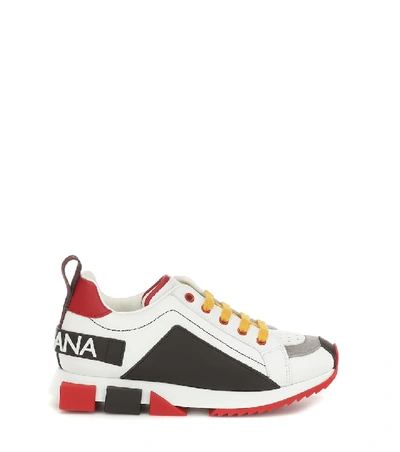 Shop Dolce & Gabbana Super King Leather Sneakers In Multicoloured