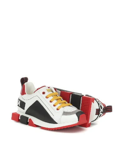 Shop Dolce & Gabbana Super King Leather Sneakers In Multicoloured