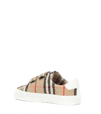 Shop Burberry Markham Vintage Check Sneakers In Beige