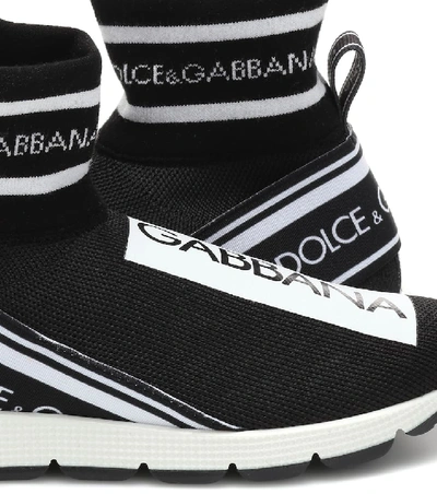 Shop Dolce & Gabbana Knitted Sock Sneakers In Black