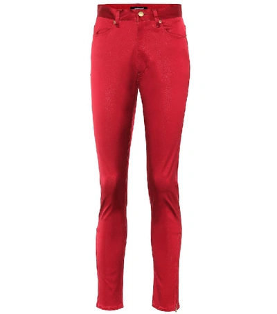 Shop Undercover Cotton-blend High-rise Pants In Red