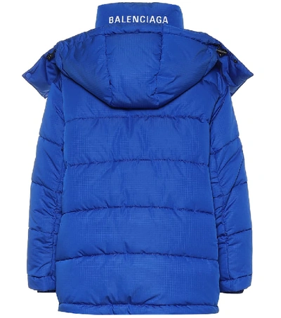 Shop Balenciaga New Swing Puffer Jacket In Blue