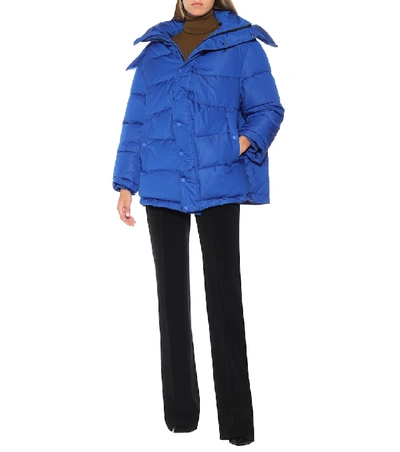 Shop Balenciaga New Swing Puffer Jacket In Blue