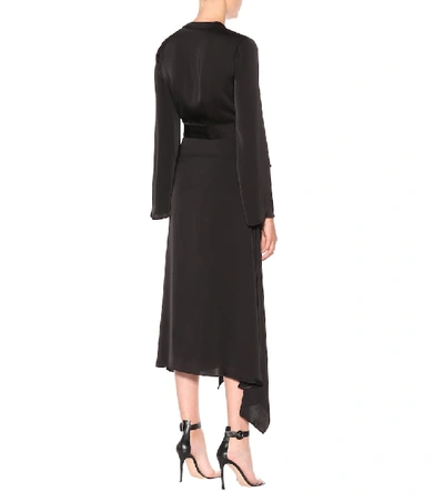 Shop Etro Embroidered Wrap Dress In Black