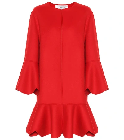 Shop Valentino Wool And Cashmere Coat In Red