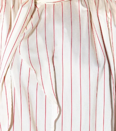 Shop Isabel Marant Ogi Striped Silk-blend Blouse In White