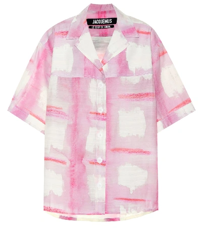 Shop Jacquemus La Chemise Vallena Shirt In Pink