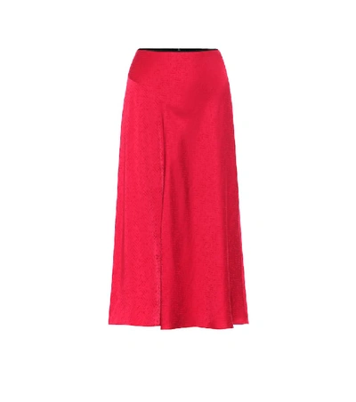 Shop Rag & Bone Letti Jacquard Midi Skirt In Red